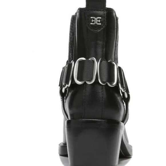 NEW Sam Edelman Bellamie Leather Ankle Boots Black - Picture 9 of 11